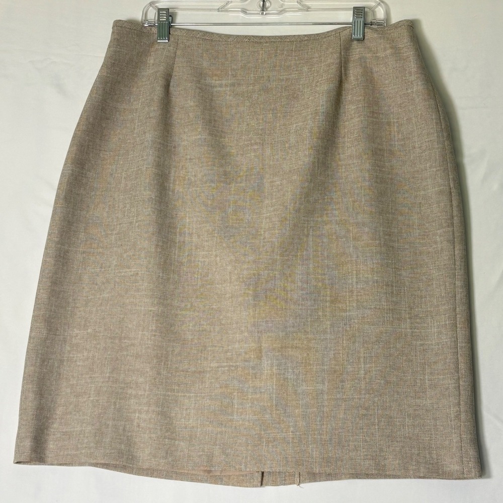 Isabella Suits Pencil Skirt Womens 14 Beige Tan Lined Back Slit Office Career
